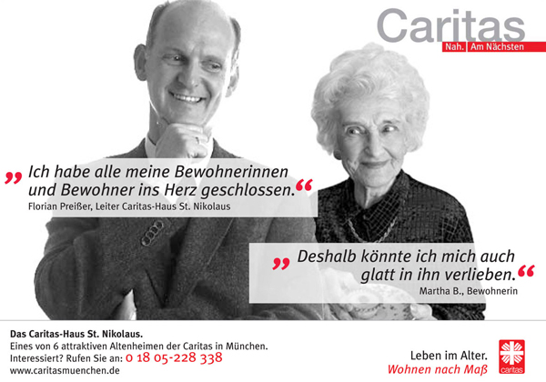 Caritasverband der Erzdizese Mnchen und Freising e.V., Plakat fr das Altenheim Caritas-Haus St. Nikolaus